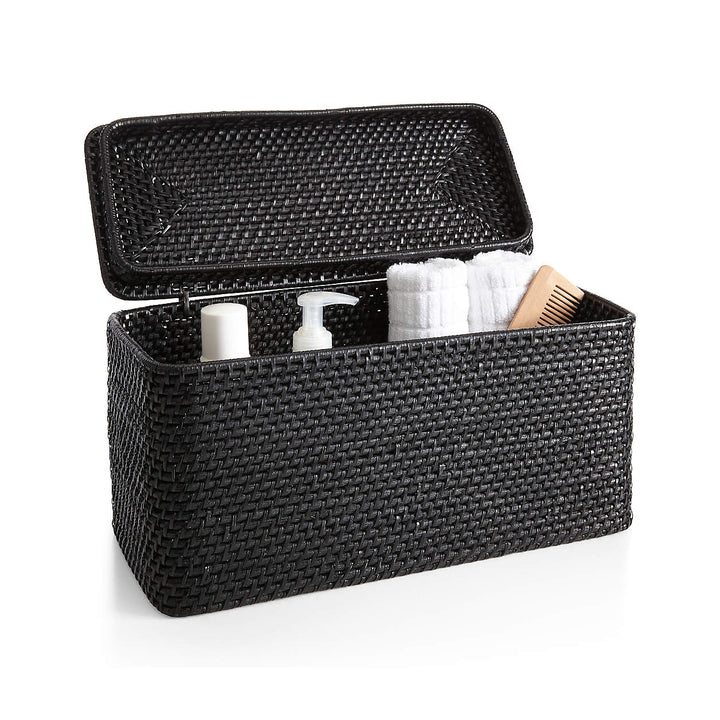 Sedona Black Lidded Rectangular Tote