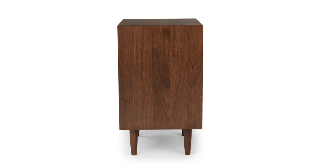 Lenia Walnut 2 Drawer Nightstand