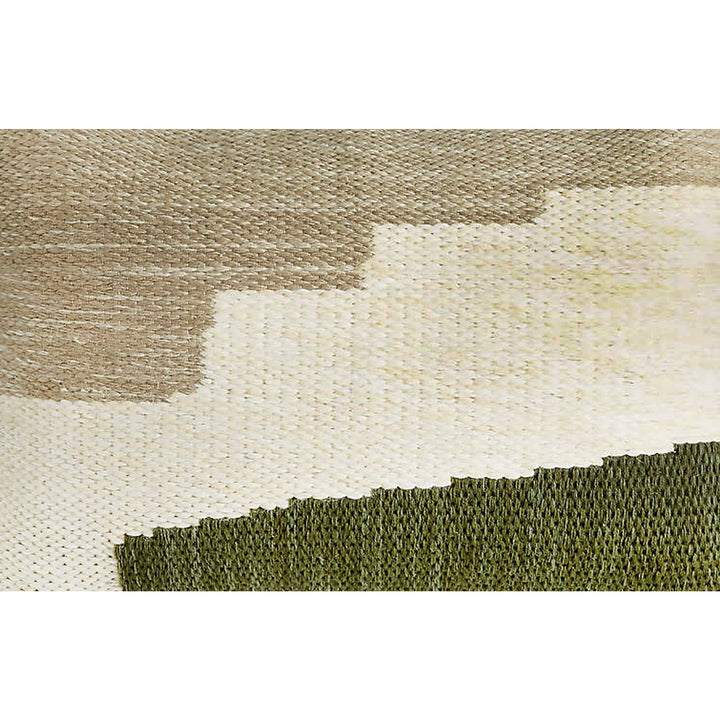 Corby Geometric Desert Green Kilim Pillow Cover-22"x15"