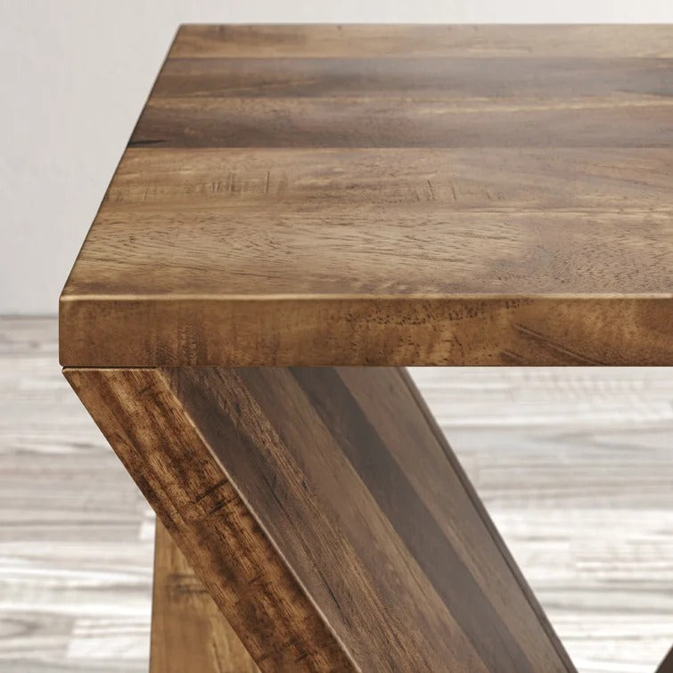 Solid Wood Abstract End Table