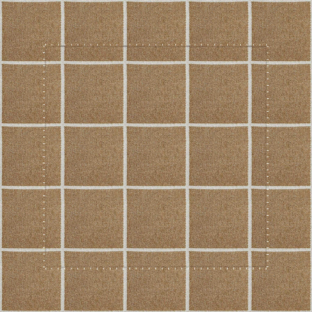 Camel Brown Reversible Merino Wool Windowpane Throw Pillow Cover-20"x20"