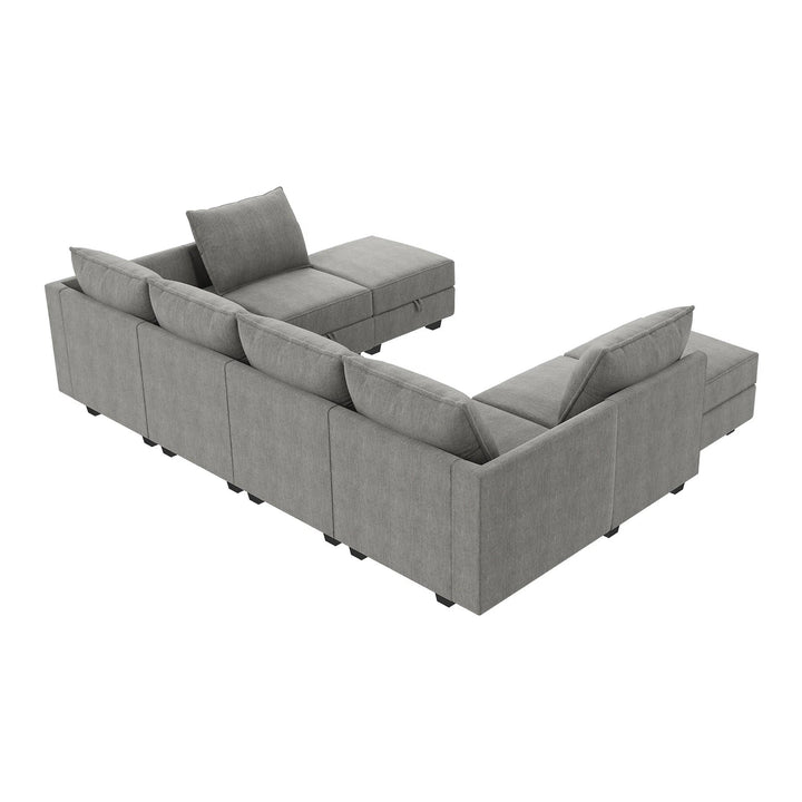 8 Piece Oversized Modular Upholstered Sectional