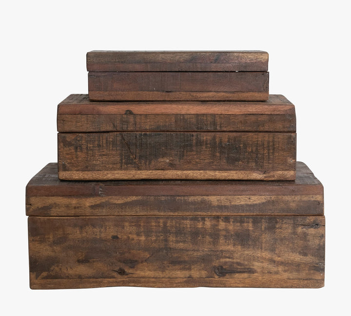 Reclaimed Wood Boxes - Set of 3