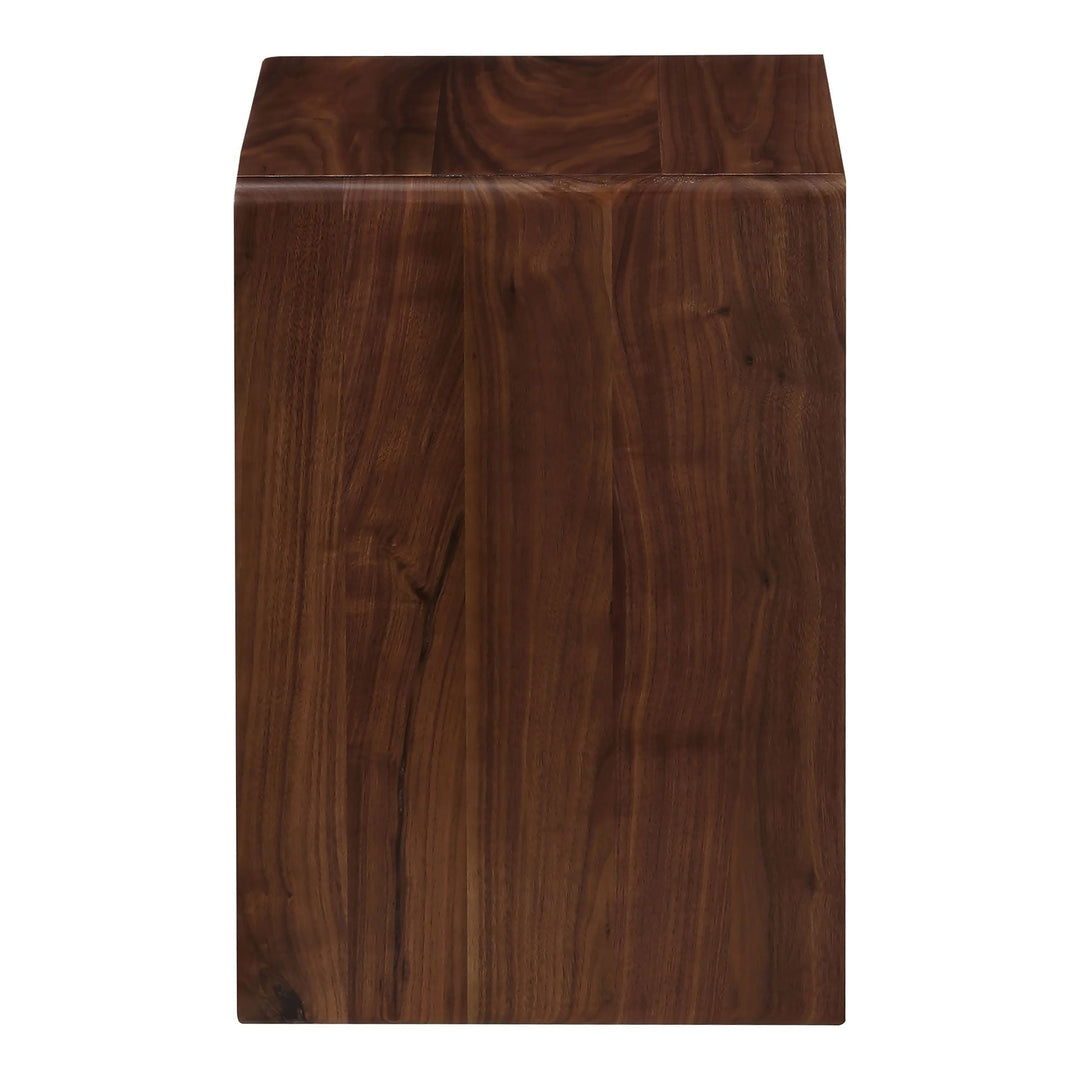 Wood C-Shaped Side Table