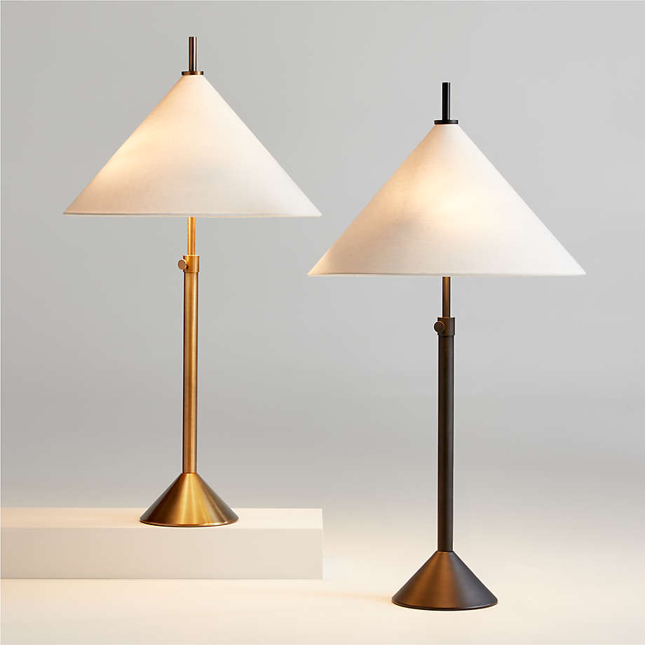 Seymour Telescoping Brass Metal Table Lamp