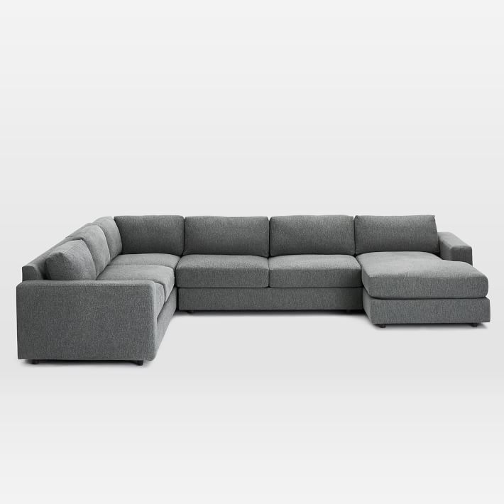 Urban  09: LA 2 Sofa - Corner - Armless 2 Seater - RA Chaise - Deco Weave - Pearl Grays