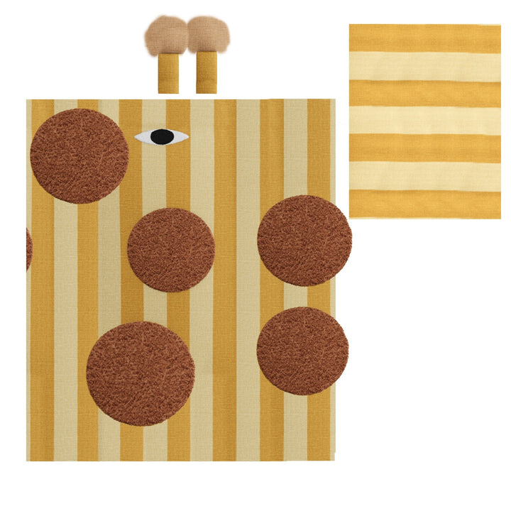 Giraffe Face Striped Embroidered Kids Throw Pillow