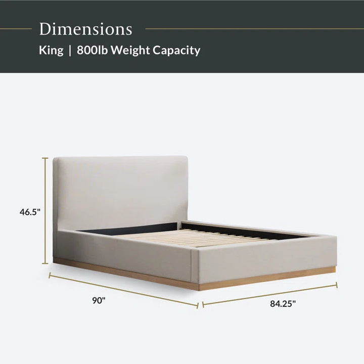 Grounded Upholstered Wood Base Bed