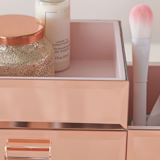 Mirrored Beauty Organize Rose Gold