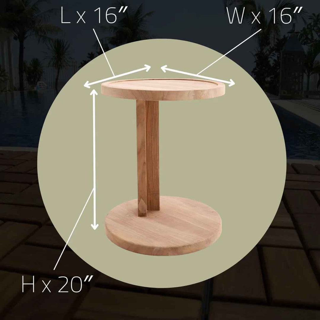 Nordic Teak Rapaport Natural C Shaped Side Table