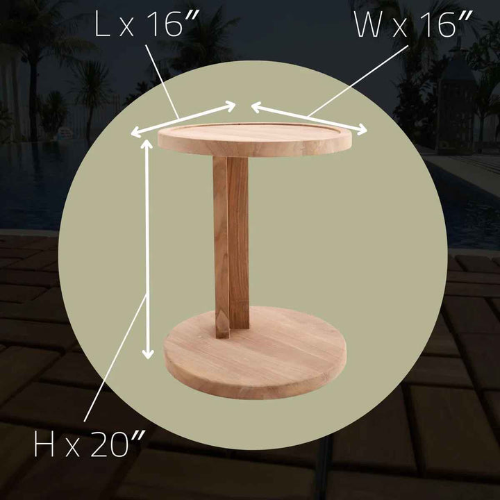 Nordic Teak Rapaport Natural C Shaped Side Table