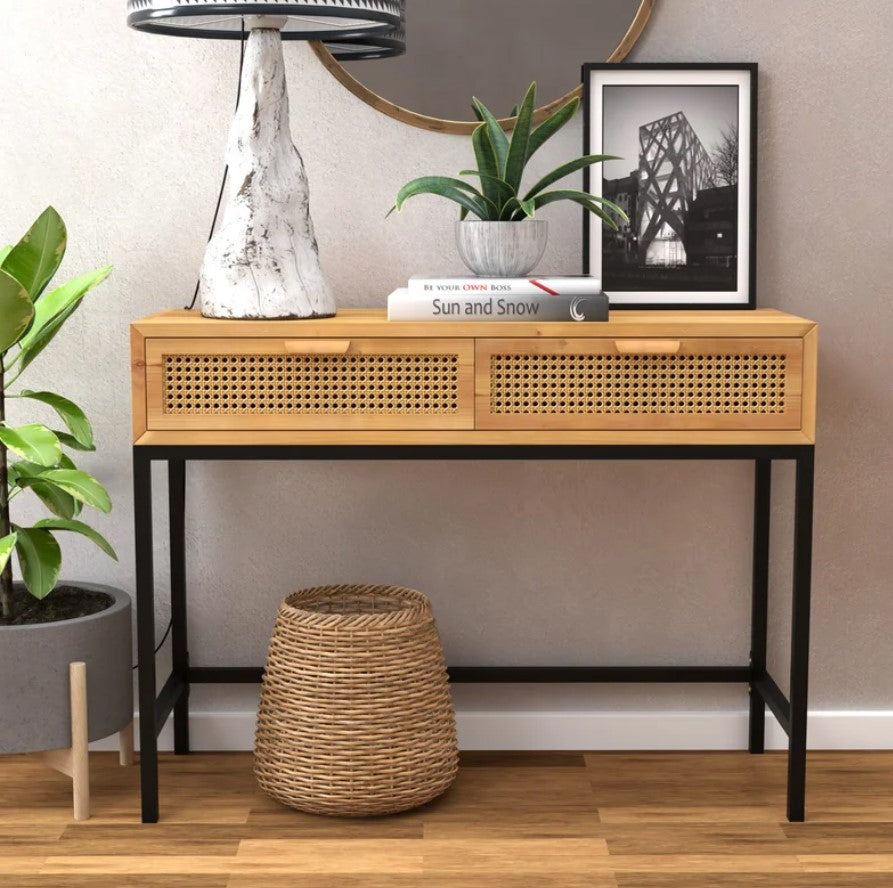 Armands Rustic Console Table with 2 Drawers