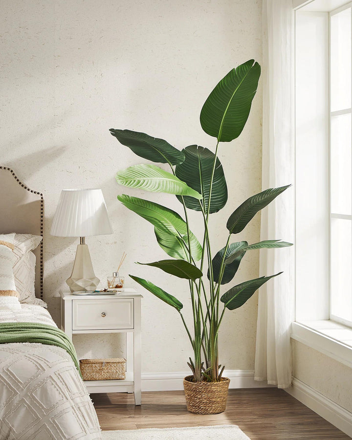 Faux Banana Leaf Tree with Planter Basket