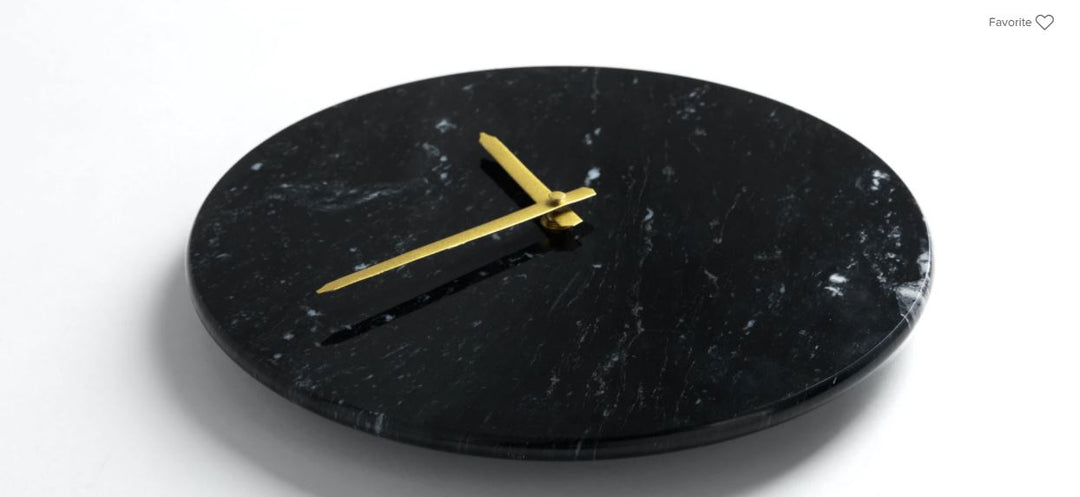 Maris Black Marble Clock