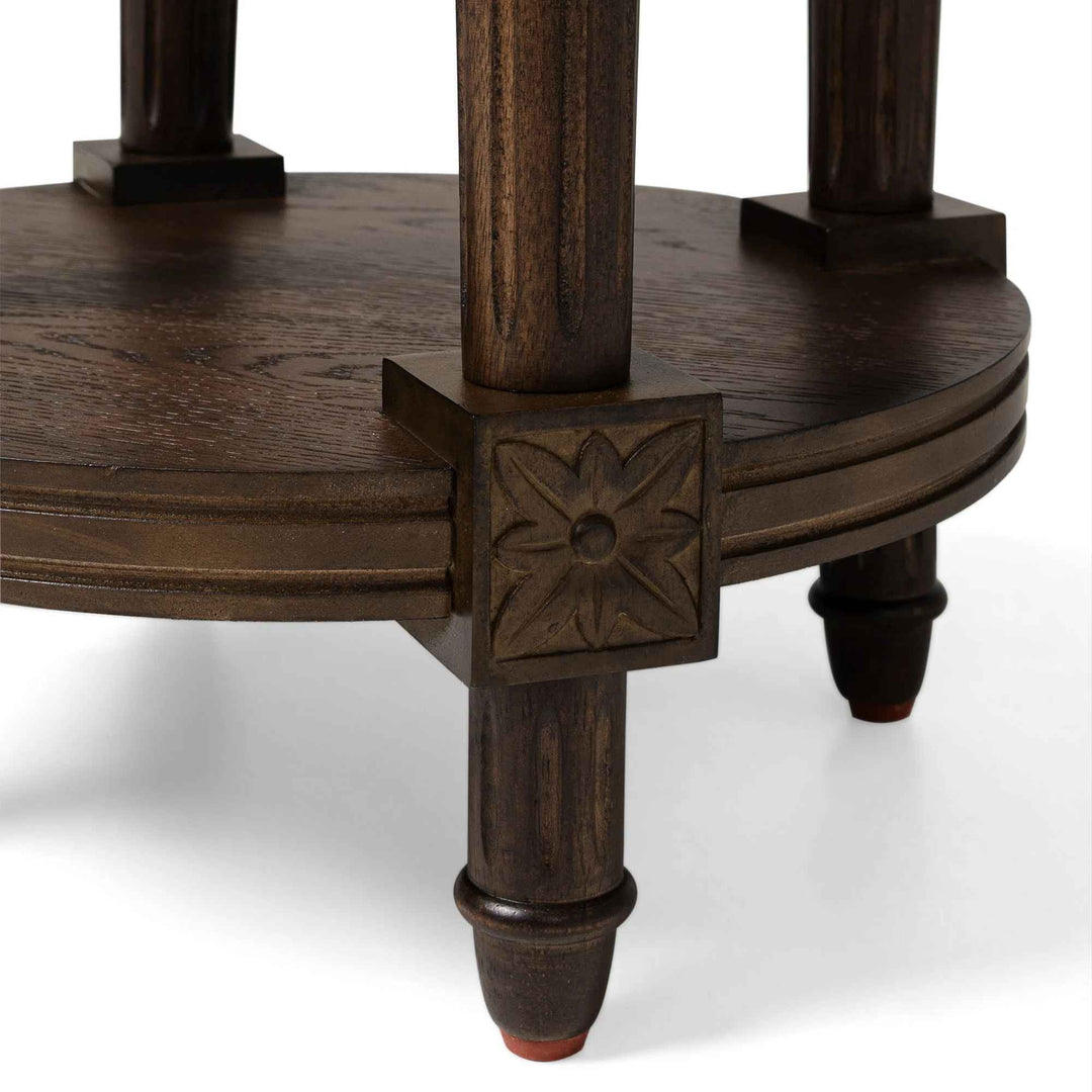 Maven Lane Pullman Traditional Round Wooden Side Table