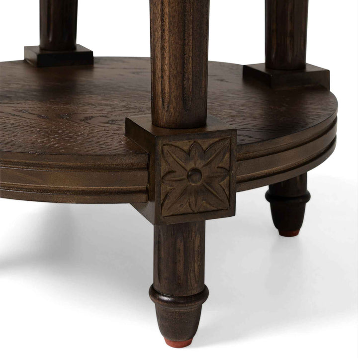 Maven Lane Pullman Traditional Round Wooden Side Table