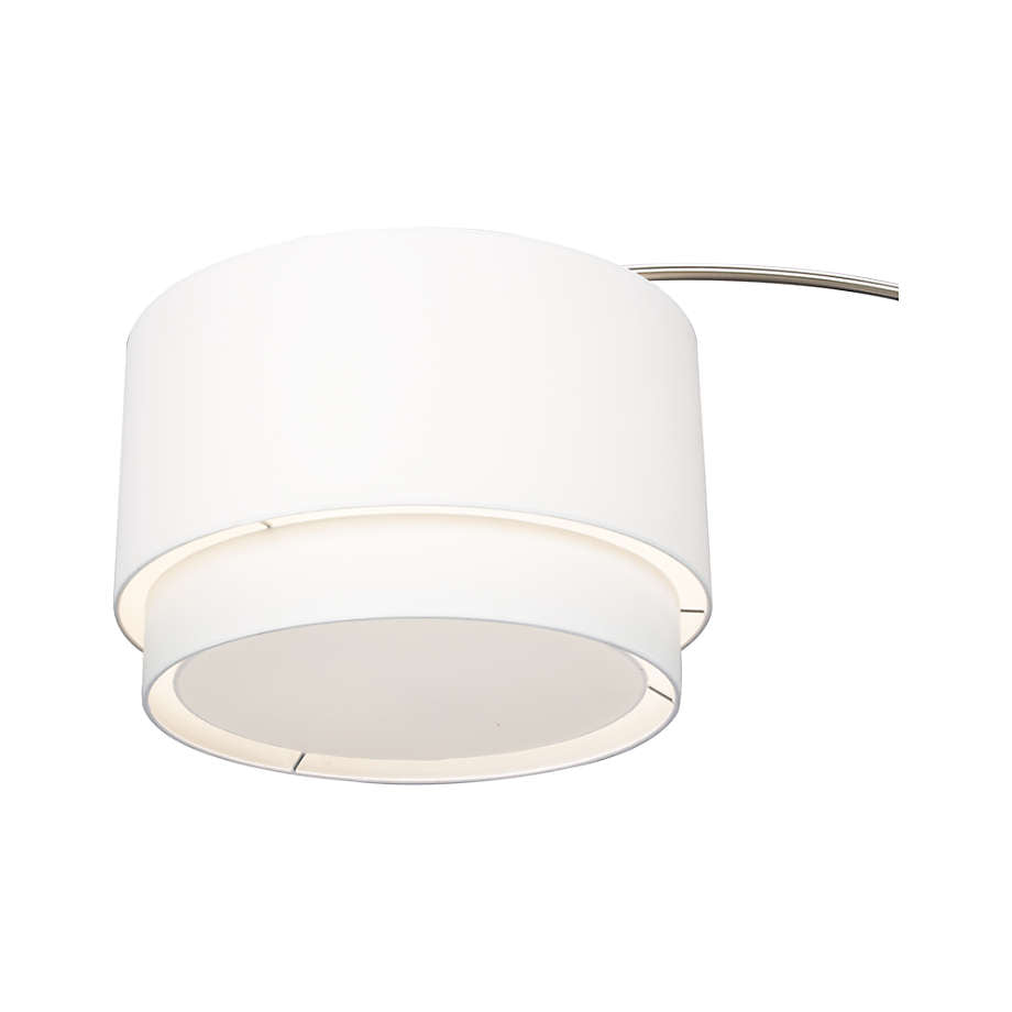Meryl Arc Nickel Floor Lamp with White Shade