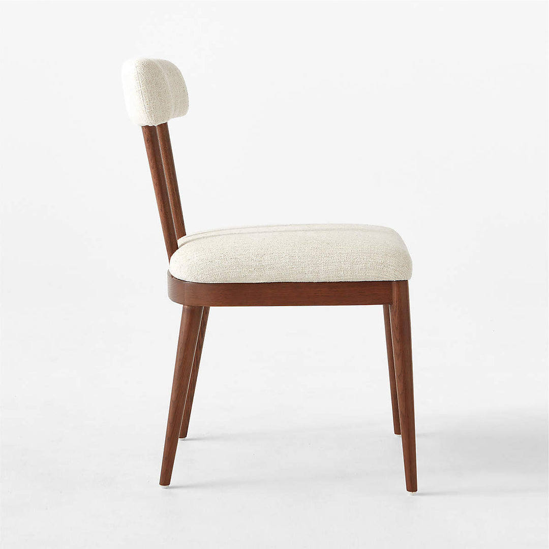 Arcos Oak Wood And Ivory Upholstered Dining Chair