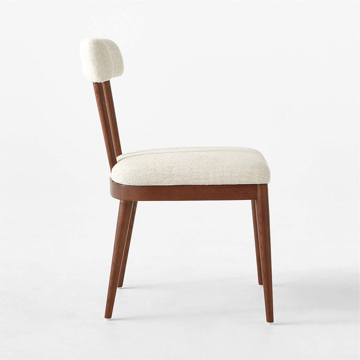 Arcos Oak Wood And Ivory Upholstered Dining Chair