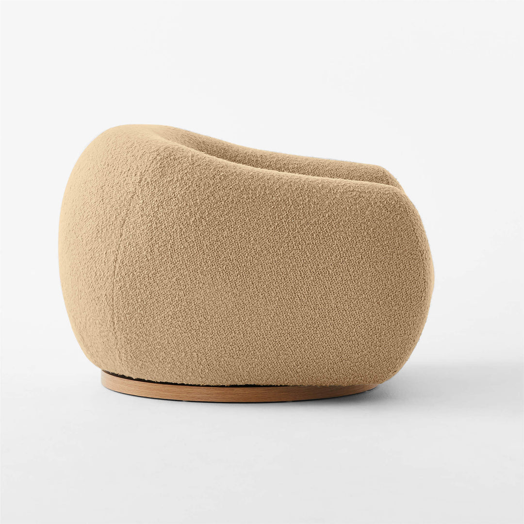 Laszlo Camel Brown Boucle Swivel Chair