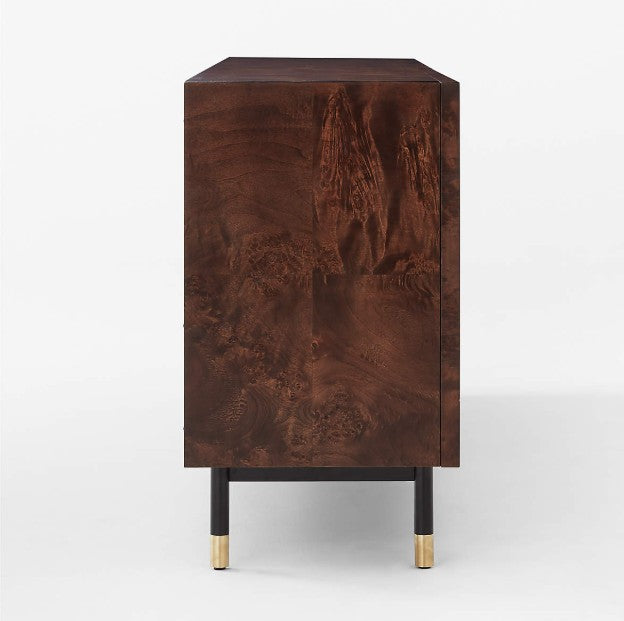 Carbon 82 Brown Burl Wood Media Console