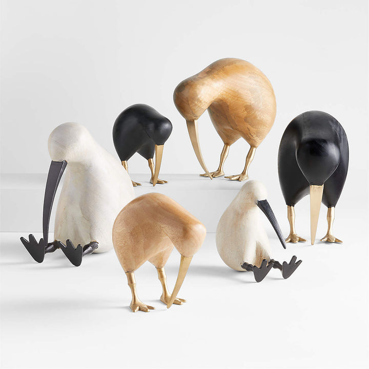 Extra Large Black Wood Kiwi Bird