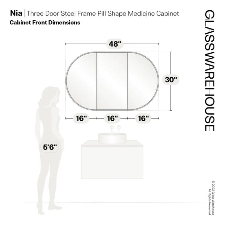 Recessed Framed 2 of Doors Medicine Cabinet with Adjustable Shelves