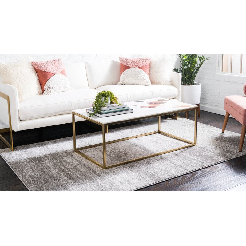 Croslin Abstract Light Gray Area Rug-9'x12'