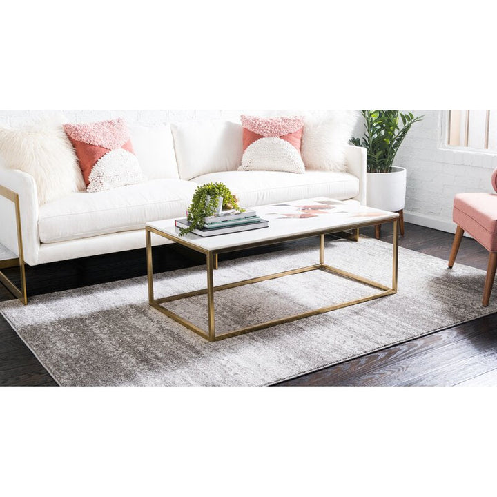 Croslin Abstract Light Gray Area Rug-9'x12'