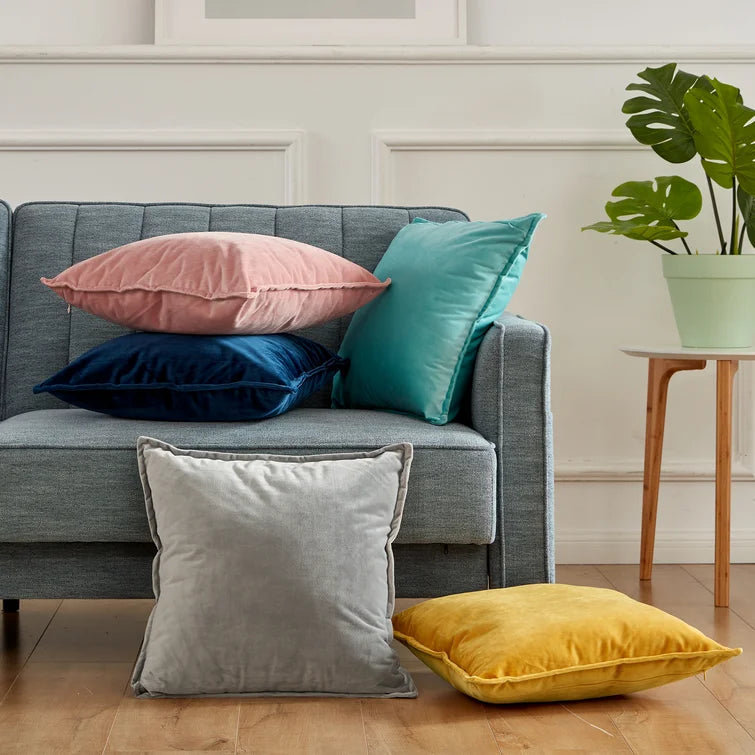 Chadabe Square Velvet Pillow Cover No Insert Set of 2-18"x18"