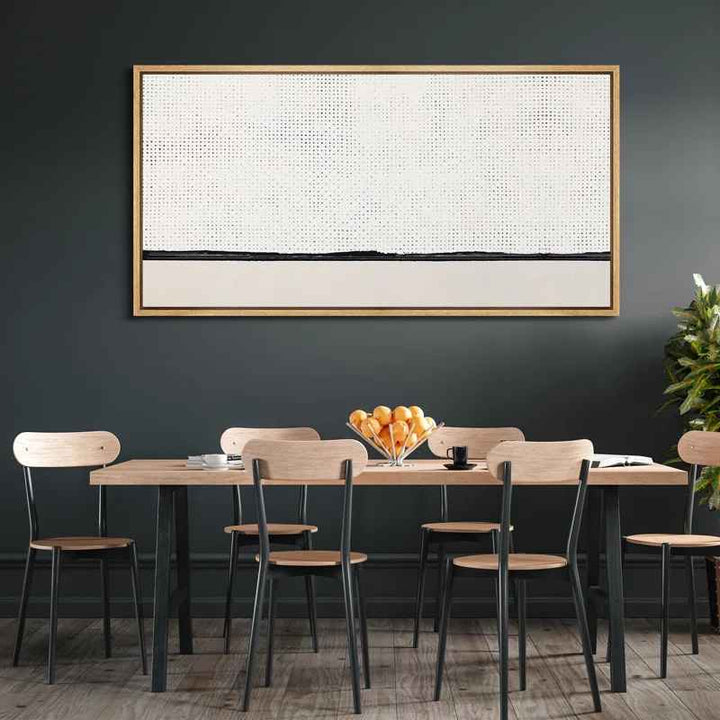 Minimal Landscape Minimalist Dotted Horizon Line In Monochrome Wall Decor-30"x60"