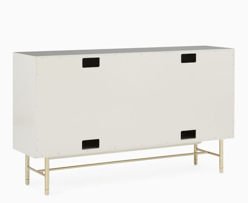Modernist Wood and Lacquer Shallow Media Console
