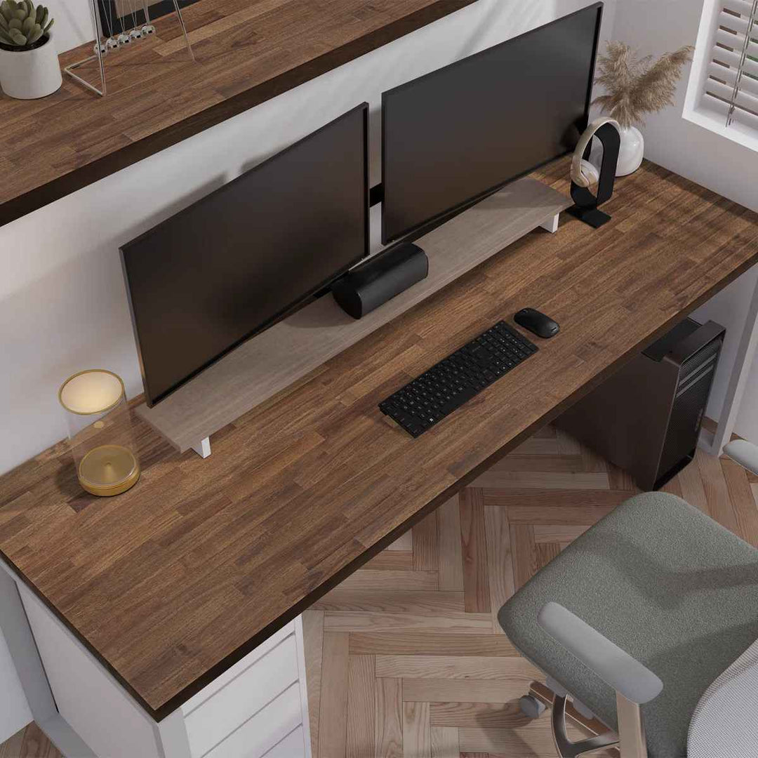 Gladys Acacia Solid Wood Butcher Block Countertop for DIY Workbench Top Dining Table Top