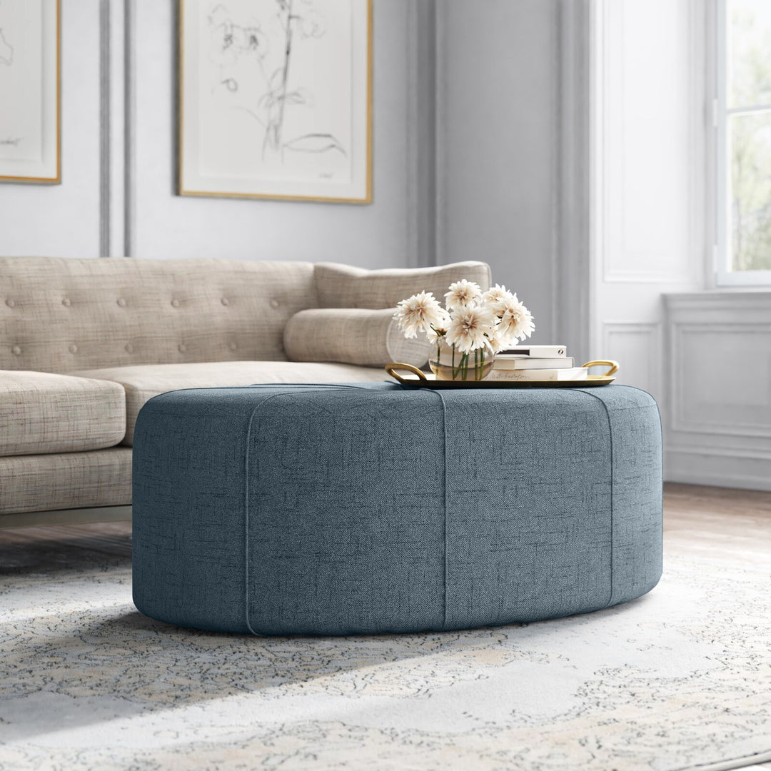 Telly Oval Tufted Cocktail Ottoman