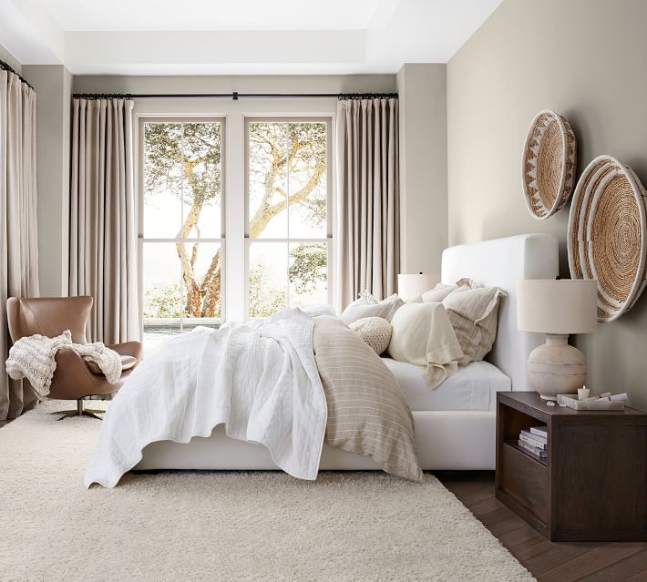 Custom Belgian Flax Linen Rod Pocket Curtain Dark Flax