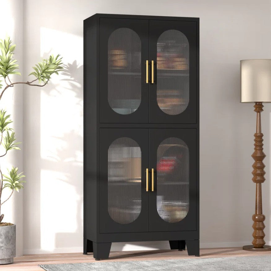 Ebern Designs Storage Wardrobes Cabinet with 4 Doors and Shelves