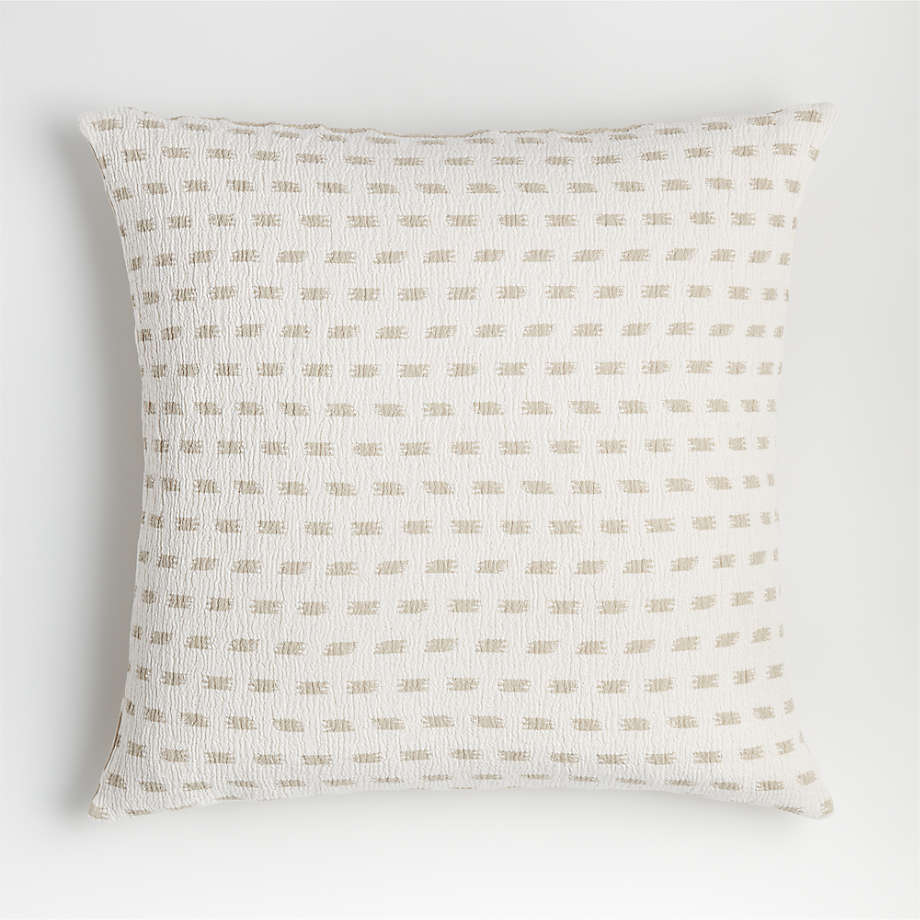 Mujia Reversible Ivory Ikat Throw Pillow No Insert 23"x23"