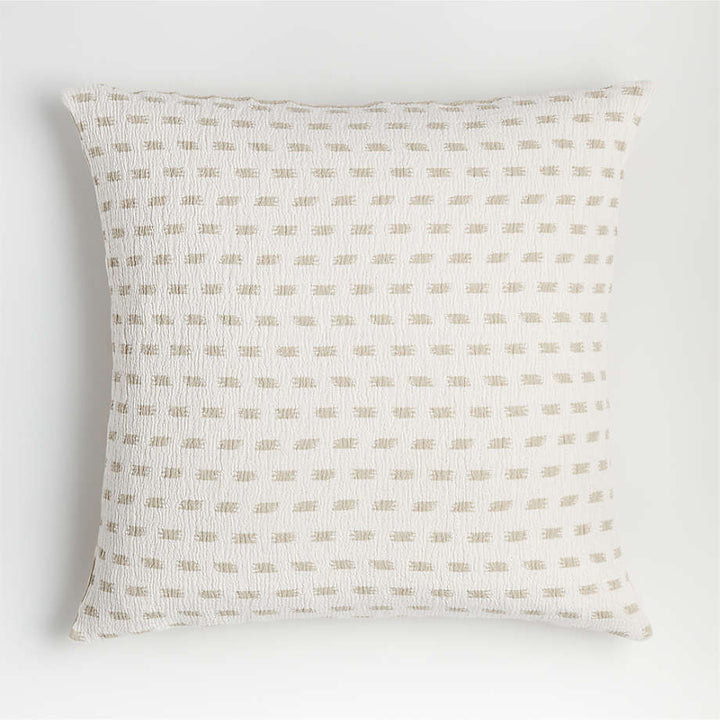 Mujia Reversible Ivory Ikat Throw Pillow No Insert 23"x23"