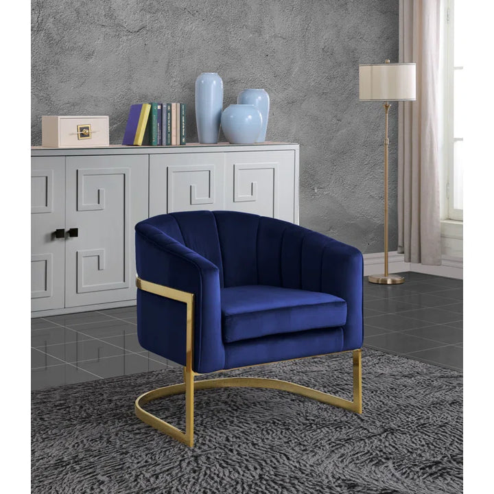Barnicle Velvet Barrel Chair