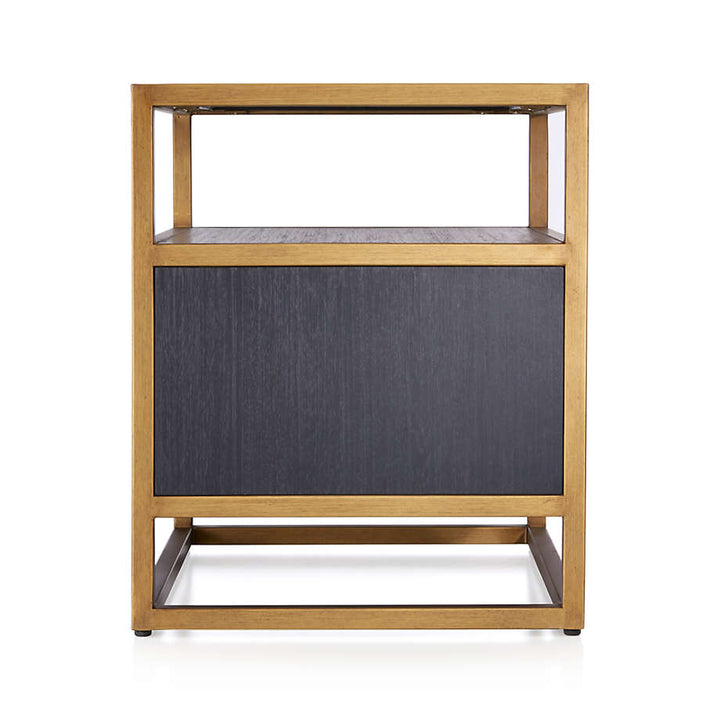 Oxford Black 2 Drawer Nightstand