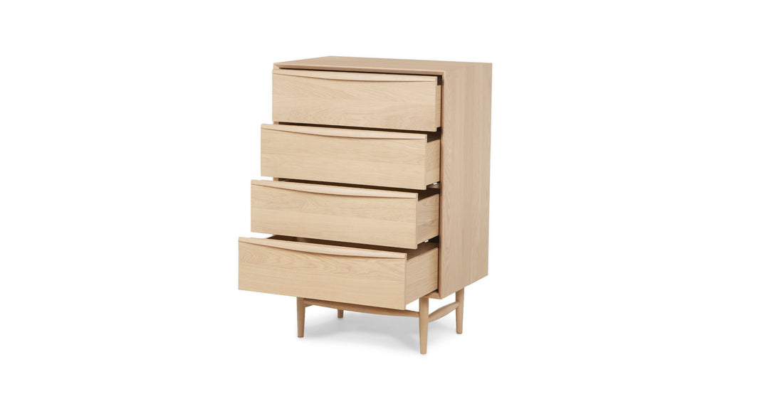 Lenia White Oak 4 Drawer Chest