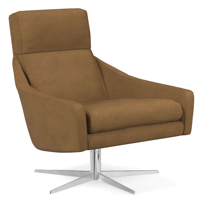 Austin Leather Swivel Armchair