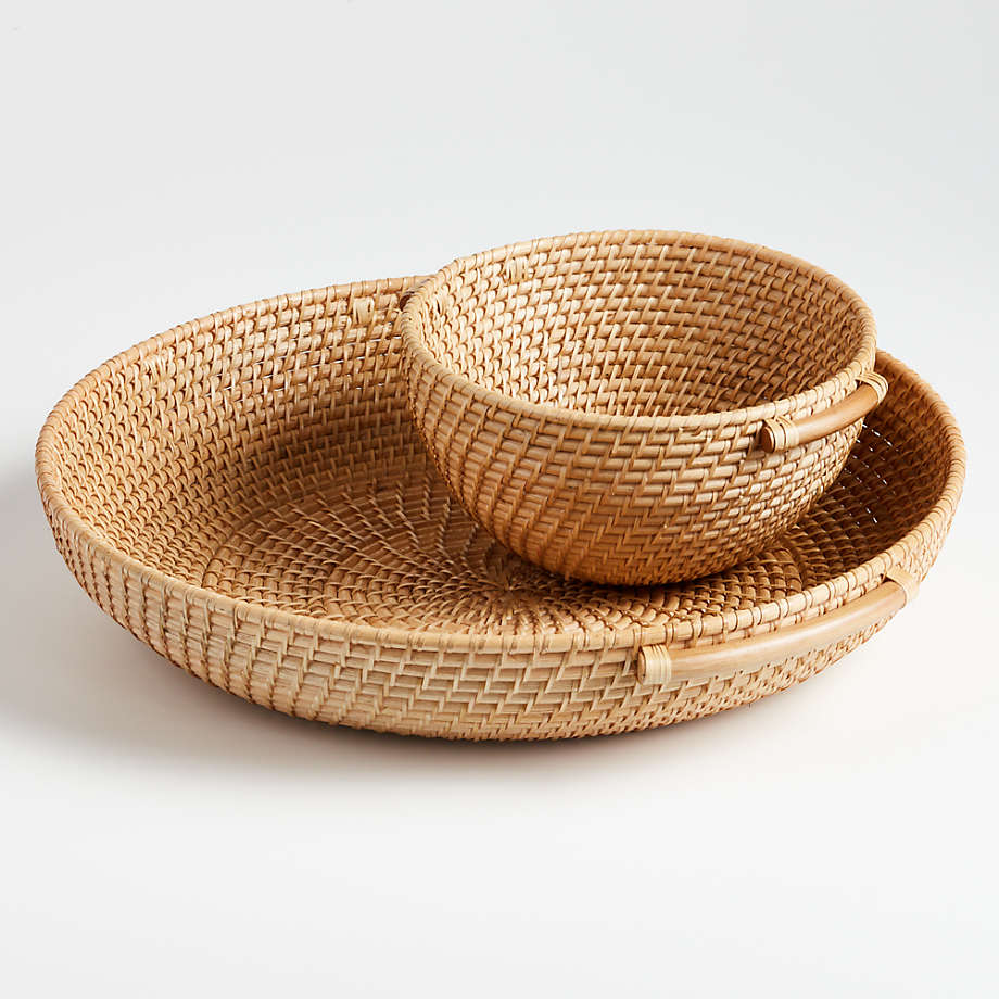Artesia Natural Rattan Bowl with Handles