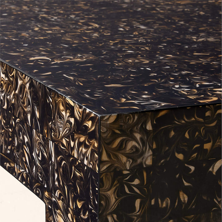 Scatola 48 Square Brown Tiled Resin Coffee Table