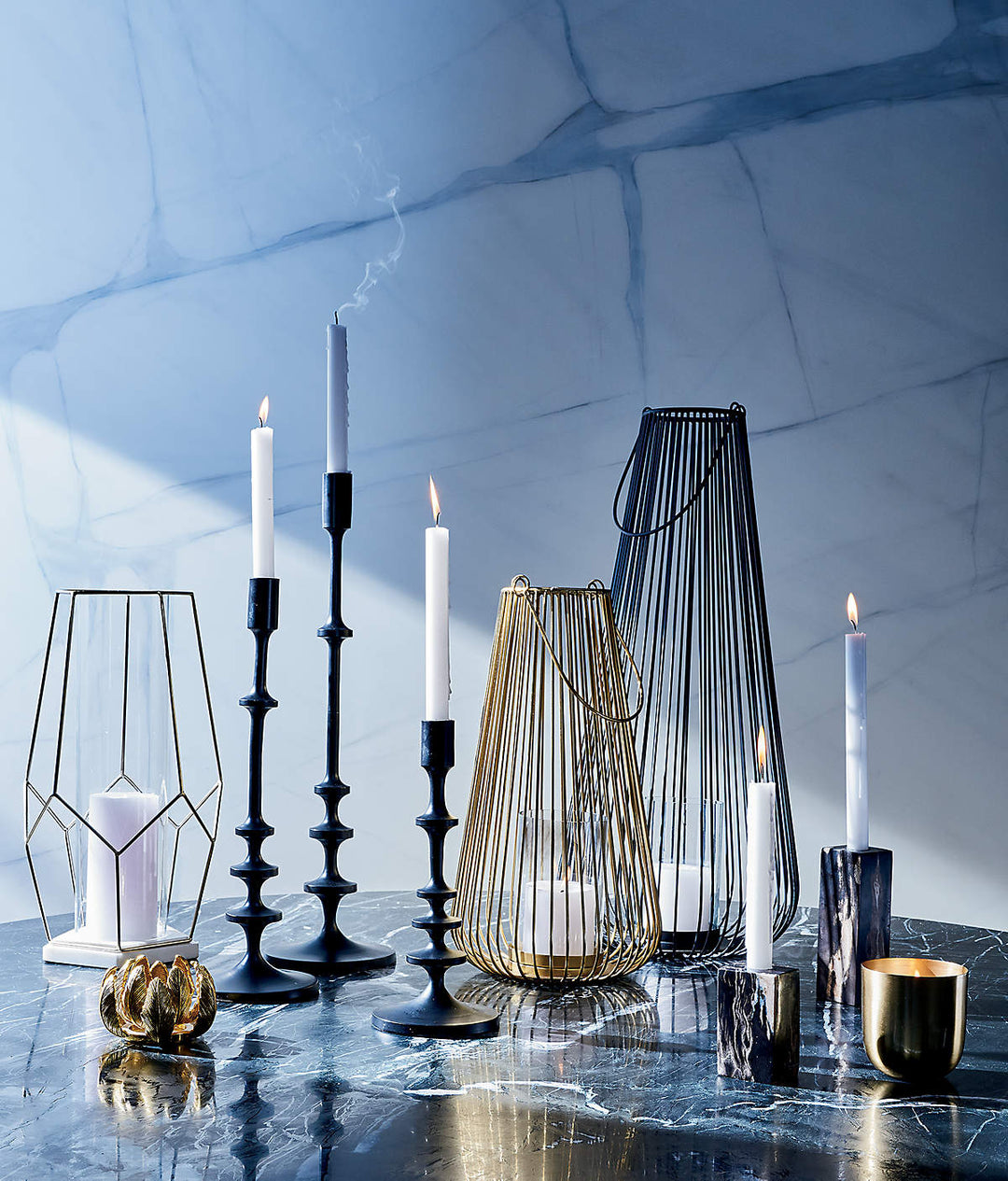 Allis Small Black Taper Candle Holder