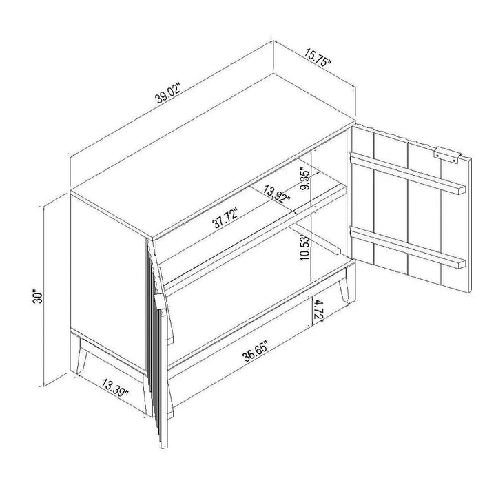 Thousand Oaks Wood Scalloped 2 Door Cabinet Brown