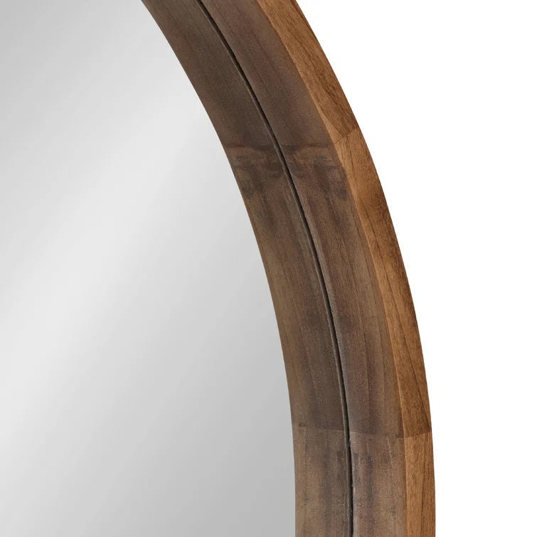 Loftis Round Solid Wood Wall Mirror