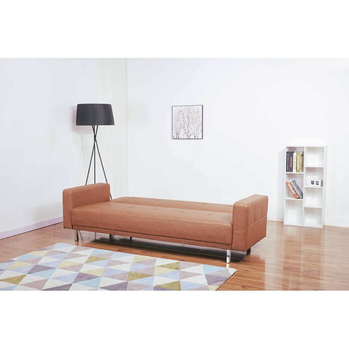 Graham 85.43 Wide Faux Leather Square Arm Reclining Sleeper