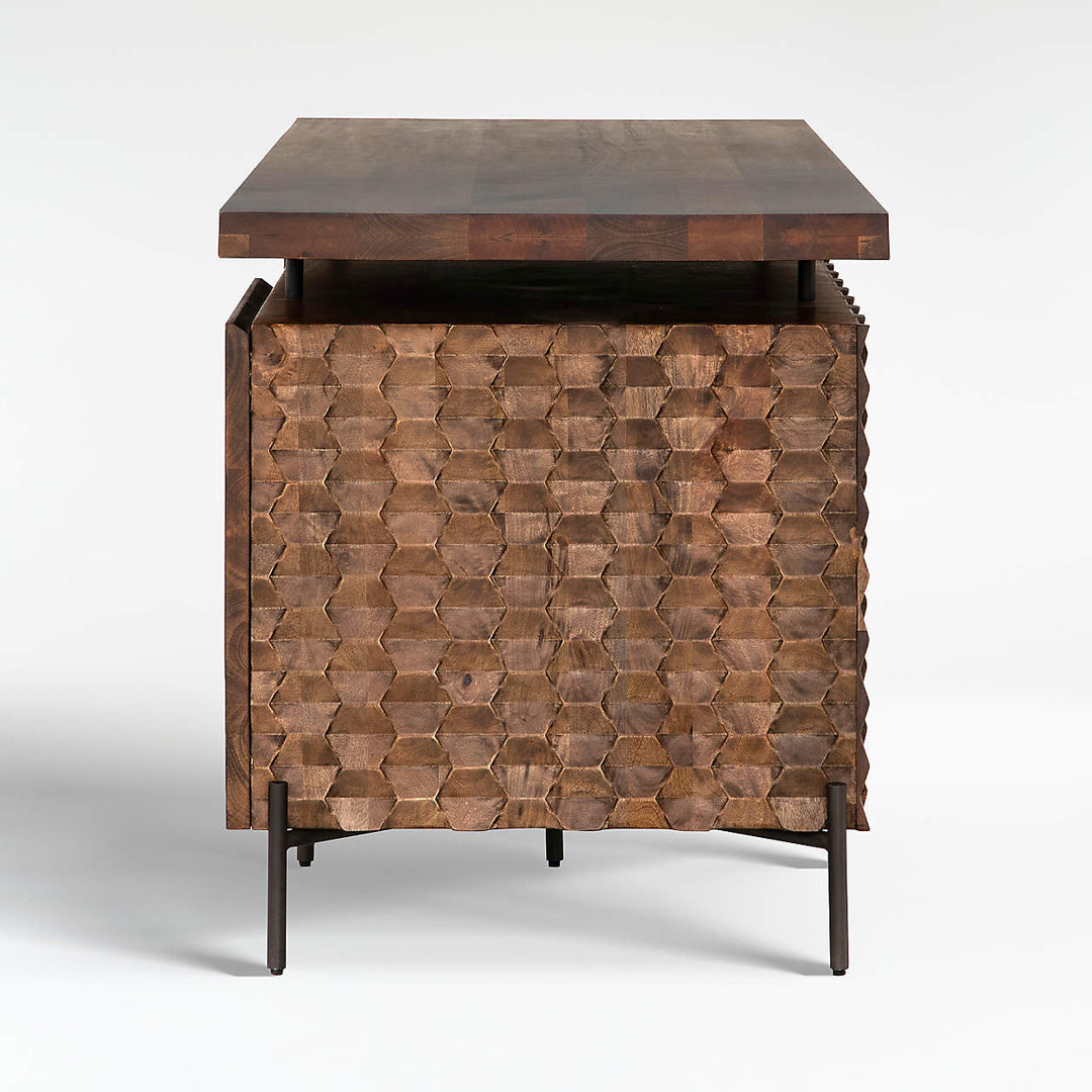 Raffael Carved Wood Executive Desk