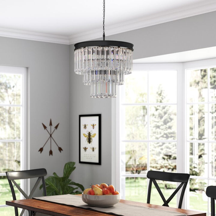 Hallum 7-Light Unique Tiered Chandelier with Crystal Accents